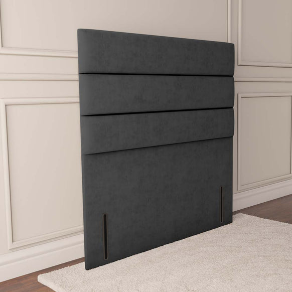 Athens Floor Standing Headboard - Steel Plush Velvet