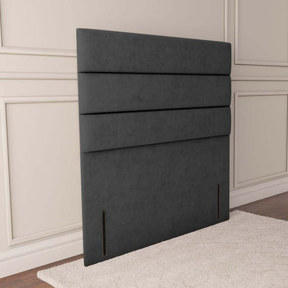 Athens Floor Standing Headboard - Steel Plush Velvet