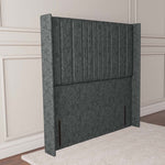 Cambridge Wingback Floor Standing Headboard - Charcoal Chenille