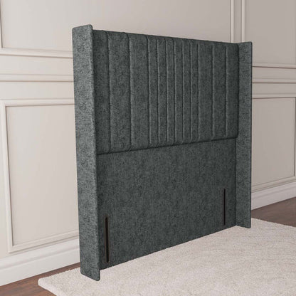 Cambridge Wingback Floor Standing Headboard - Charcoal Chenille