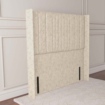 Cambridge Wingback Floor Standing Headboard - Cream Chenille