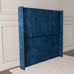 Cambridge Wingback Floor Standing Headboard - Blue Coniston