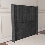 Cambridge Wingback Floor Standing Headboard - Charcoal Coniston