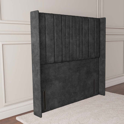 Cambridge Wingback Floor Standing Headboard - Charcoal Coniston
