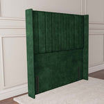 Cambridge Wingback Floor Standing Headboard - Emerald Coniston