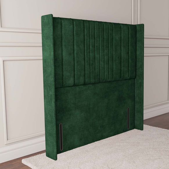 Cambridge Wingback Floor Standing Headboard - Emerald Coniston