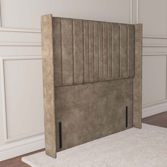Cambridge Wingback Floor Standing Headboard - Mink Coniston