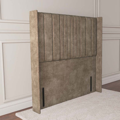 Cambridge Wingback Floor Standing Headboard - Mink Coniston