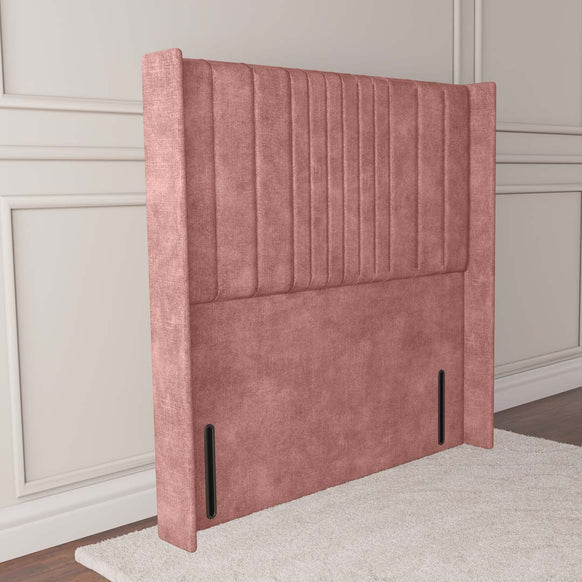 Cambridge Wingback Floor Standing Headboard - Pink Coniston