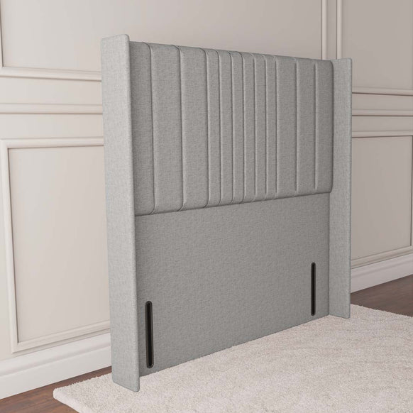 Cambridge Wingback Floor Standing Headboard - Silver Linoso