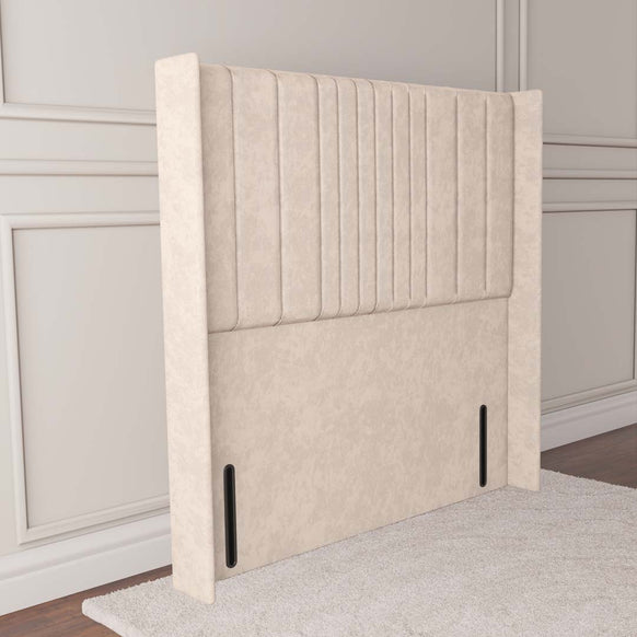 Cambridge Wingback Floor Standing Headboard - Cream Naples
