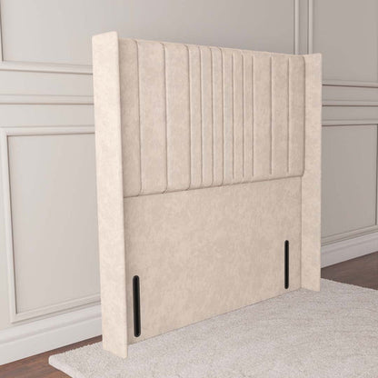 Cambridge Wingback Floor Standing Headboard - Cream Naples