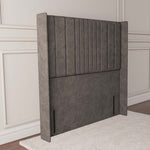 Cambridge Wingback Floor Standing Headboard - Slate Grey Naples