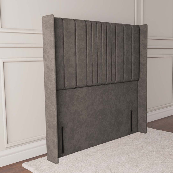 Cambridge Wingback Floor Standing Headboard - Slate Grey Naples