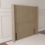 Cambridge Wingback Floor Standing Headboard - Mink Plush Velvet