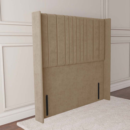 Cambridge Wingback Floor Standing Headboard - Mink Plush Velvet