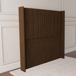 Cambridge Wingback Floor Standing Headboard - Mocca Plush Velvet