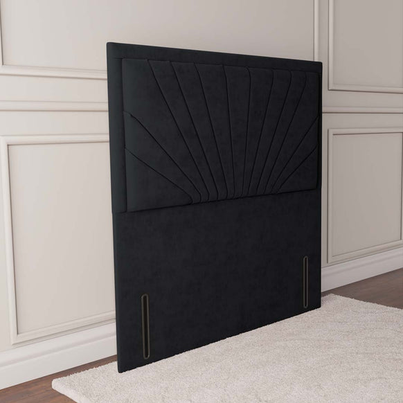 Casablanca Floor Standing Headboard - Black Plush Velvet