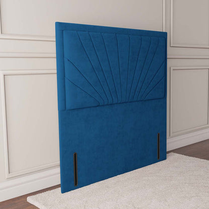 Casablanca Floor Standing Headboard - Blue Plush Velvet