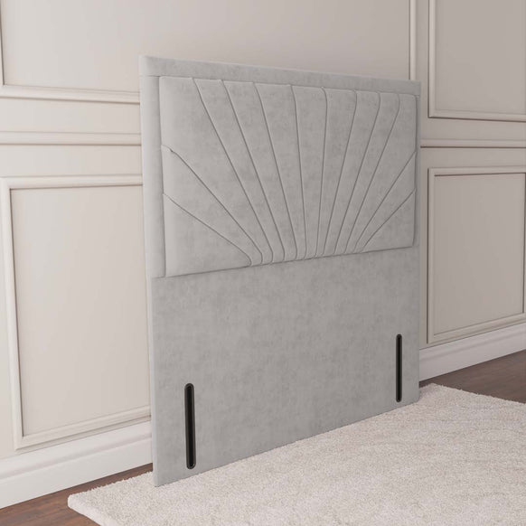 Casablanca Floor Standing Headboard - Silver Plush Velvet