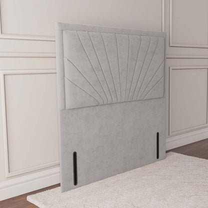 Casablanca Floor Standing Headboard - Silver Plush Velvet