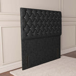 Moscow Floor Standing Headboard - Black Chenille