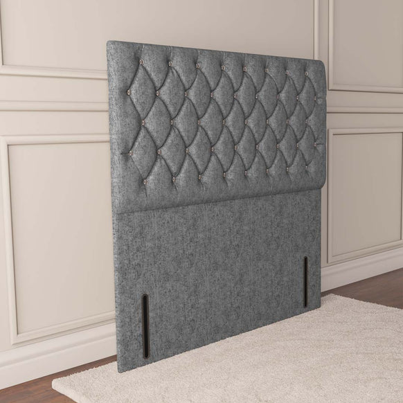 Moscow Floor Standing Headboard - Silver Chenille