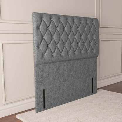 Moscow Floor Standing Headboard - Silver Chenille