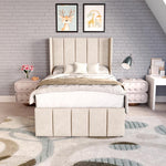Cidra Kids Wingback Divan Bed - Cream Naples