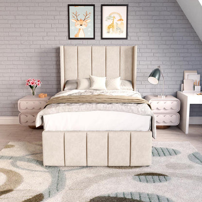 Cidra Kids Wingback Divan Bed - Cream Naples