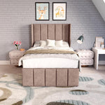 Cidra Kids Wingback Divan Bed - Mauve Naples