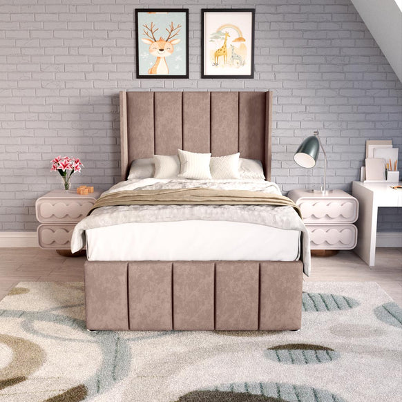 Cidra Kids Wingback Divan Bed - Mauve Naples