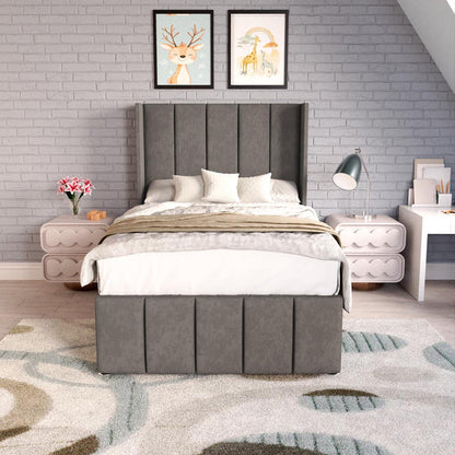 Cidra Kids Wingback Divan Bed - Slate Grey Naples