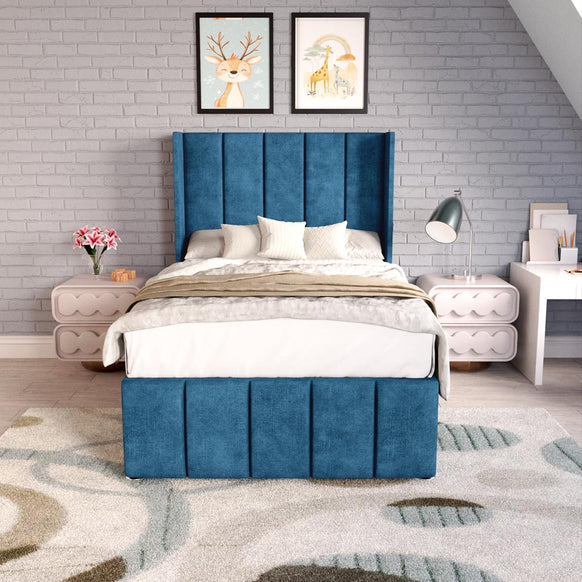 Cidra Kids Wingback Divan Bed - Blue Coniston