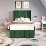 Cidra Kids Wingback Divan Bed - Emerald Coniston