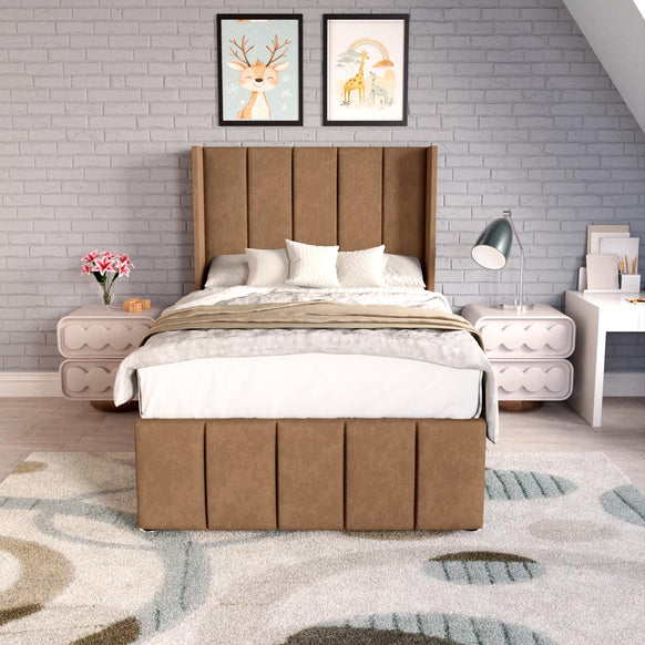 Cidra Kids Wingback Divan Bed - Mink Naples