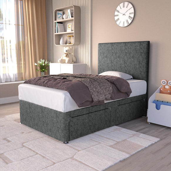 Dakar Kids Divan Bed - Charcoal Chenille