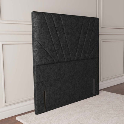 Fiji Sunrise Floor Standing Headboard - Black Chenille