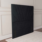 Fiji Sunrise Floor Standing Headboard - Black Plush Velvet