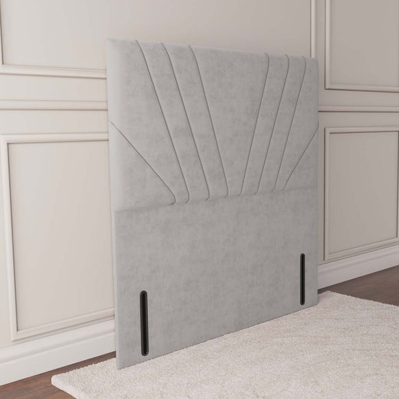 Fiji Sunrise Floor Standing Headboard - Silver Plush Velvet