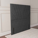Fiji Sunrise Floor Standing Headboard - Steel Plush Velvet