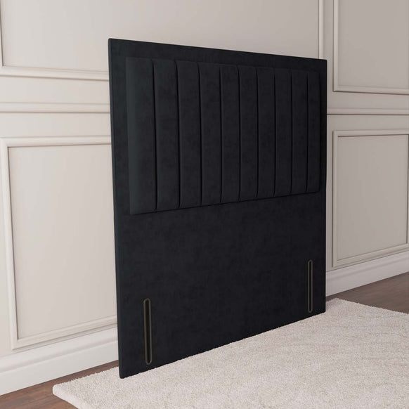 Hamilton Floor Standing Headboard - Black Plush Velvet