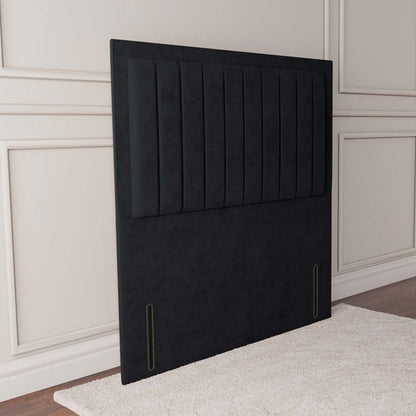 Hamilton Floor Standing Headboard - Black Plush Velvet