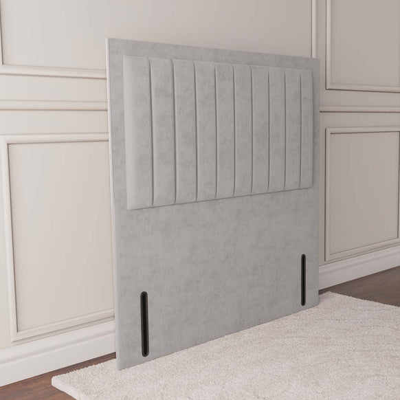 Hamilton Floor Standing Headboard - Silver Plush Velvet