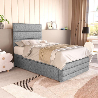 Havana Kids Divan Bed - Silver Chenille