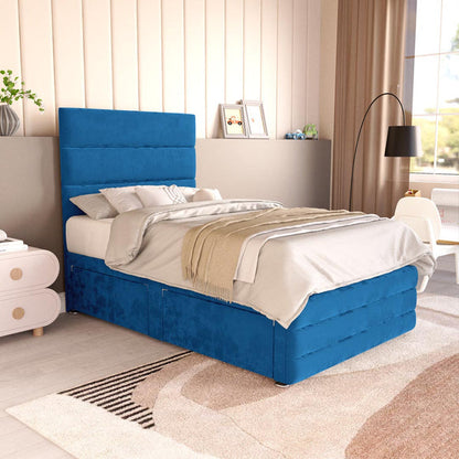 Havana Kids Divan Bed - Blue Plush Velvet