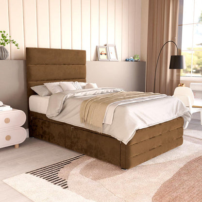 Havana Kids Divan Bed - Mocca Plush Velvet