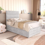 Havana Kids Divan Bed - Silver Plush Velvet