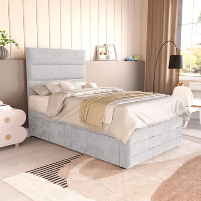 Havana Kids Divan Bed - Silver Plush Velvet