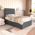 Havana Kids Divan Bed - Steel Plush Velvet